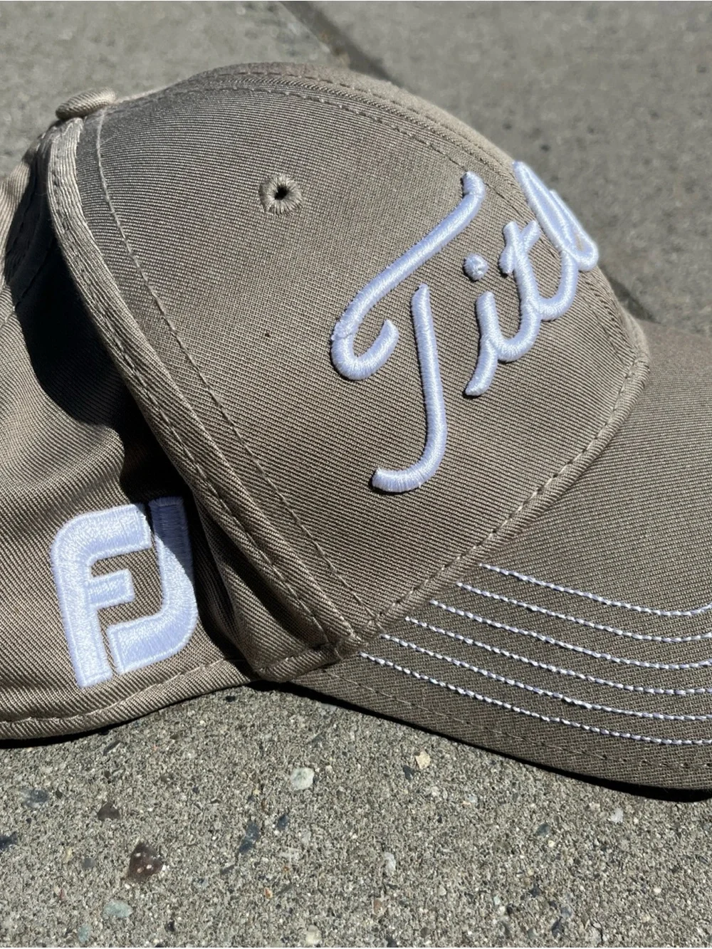 Titleist Embroidered Logo Baseball Cap - Khaki with White Stitching